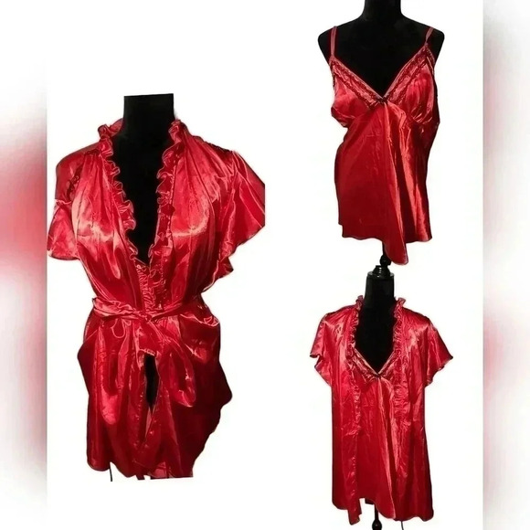 Chiffon & Lace Robe & Babydoll Set. Size 3x - Picture 4 of 11